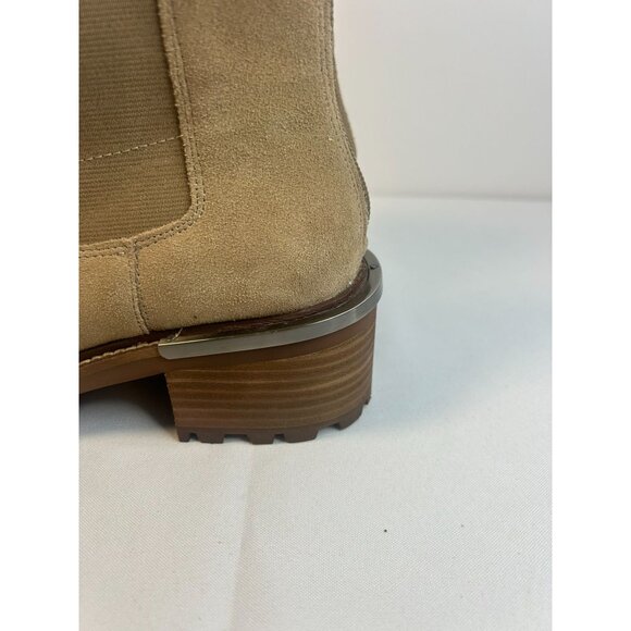 Vince Camuto Kelivena Suede Chelsea Boots Taupe Womens 9W Chunky Lug Sole Block - Picture 14 of 14
